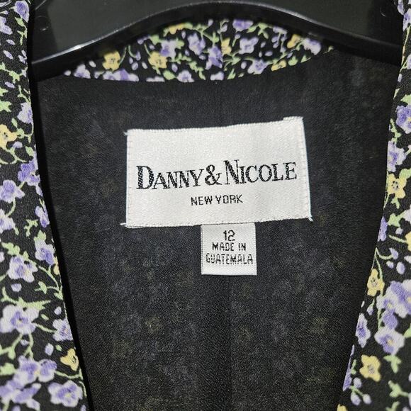 VTG Danny & Nicole Sz 12 Suit Jacket Floral Blazer Short Sleeve Button Front - Picture 8 of 8